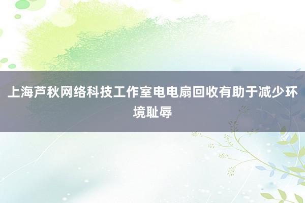 上海芦秋网络科技工作室电电扇回收有助于减少环境耻辱
